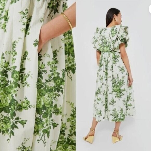 Tuckernuck Green Floral Midi Dress - Picture 2 of 5